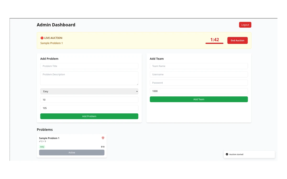 Math Auction System